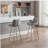 2-piece bar stool set, with chrome footrest and fabric top surface chair, simple leg chair-766049173-766049172