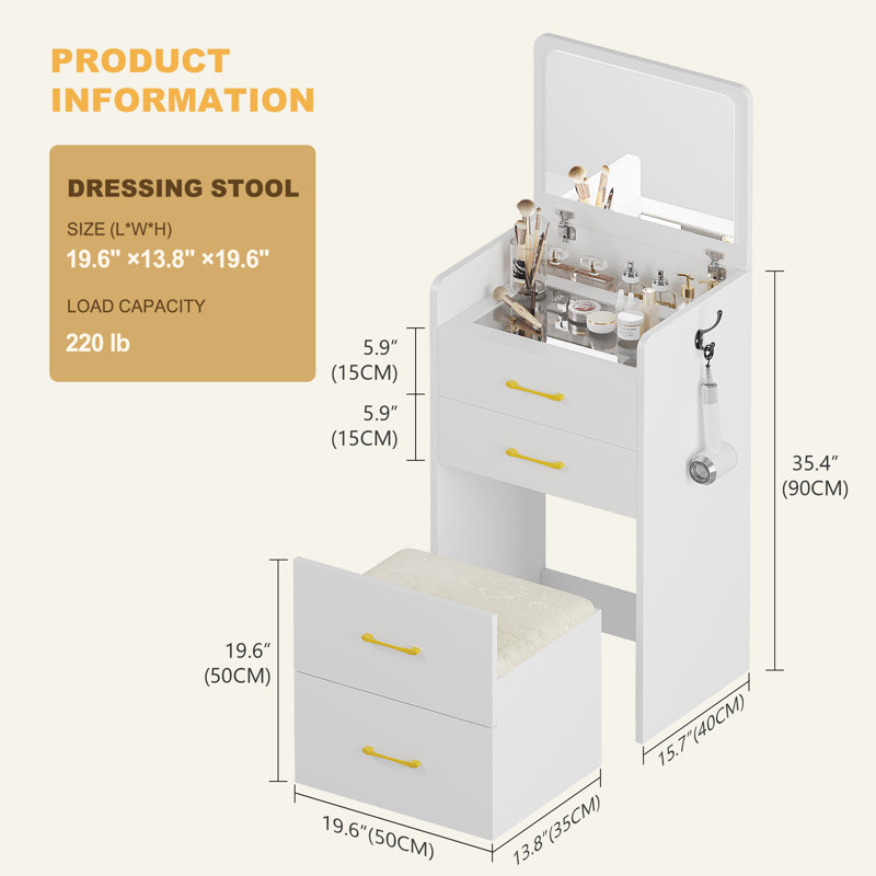 Alexius Vanity, White