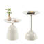 Table d'appoint moderne et minimaliste blanche, table de bout compacte avec structure en métal pour le salon et la chambre à coucher