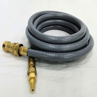 12Ft Low Hose With Quick Connect For Fire Table And Dual - Fuel Grills Wear Rubber Brass Reliable Use Design Long Term