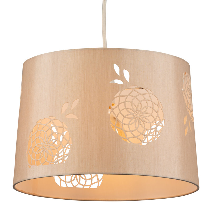 20cm H Polyester Drum Lamp Shade ( Uno ), Beige/Gold