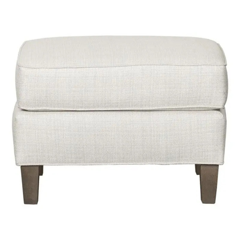 Harry 24.5" Wide Rectangle Footstool Ottoman, Alabaster (3157 73), Hazelnut