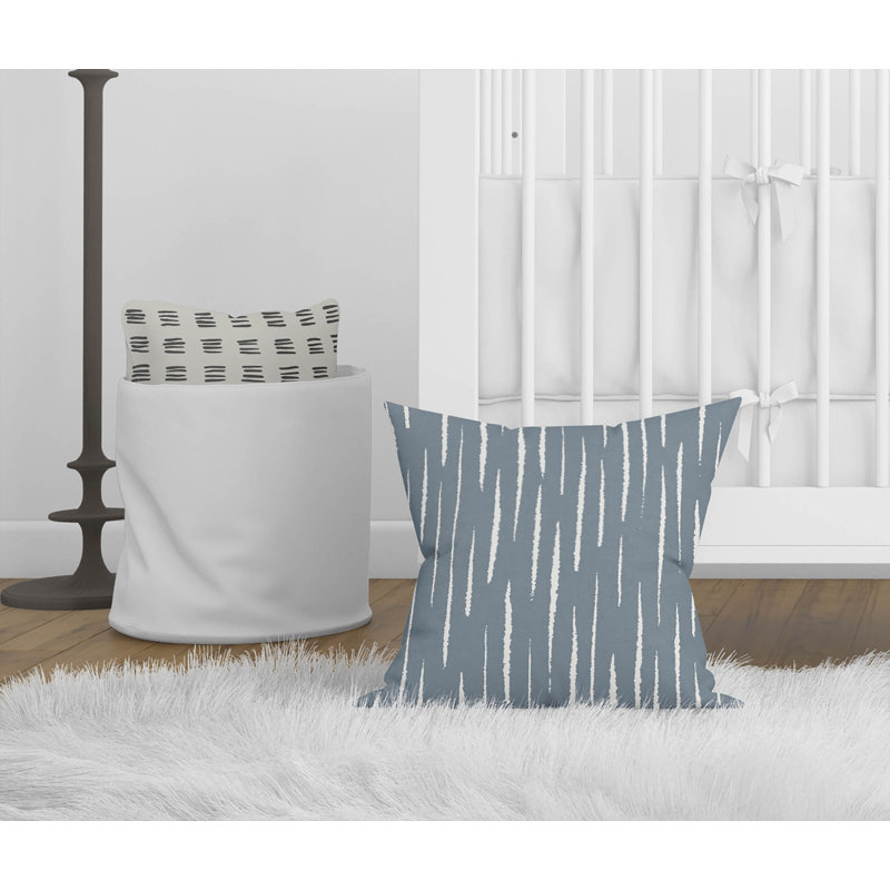 Coussin décoratif Lak, Rayures bleues, H 18 po x l 18 po