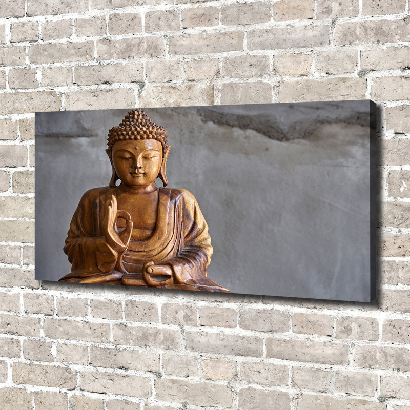Wooden Buddha - Wrapped Canvas Print