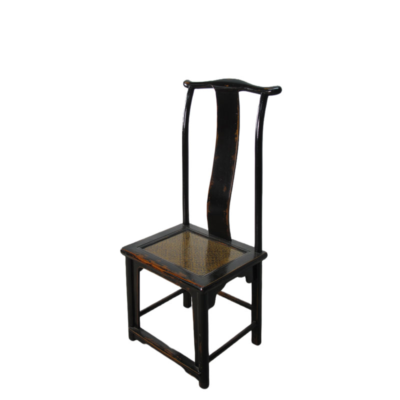 Asian Classic Solid Wood Dining Chair, Black
