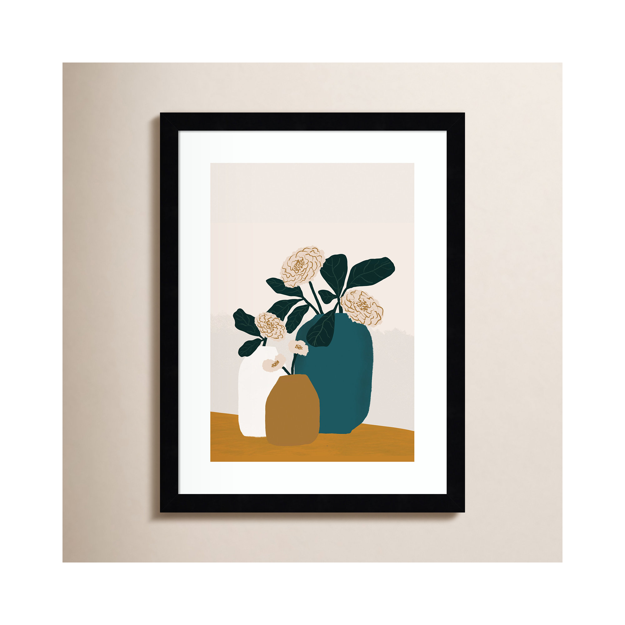 Stillness by Oris Eddu, 17" H x 13" W, Black Framed