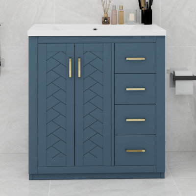 Ensemble de meuble-lavabo autoportant 36 po avec 2 portes et 3 tiroirs 36 po
