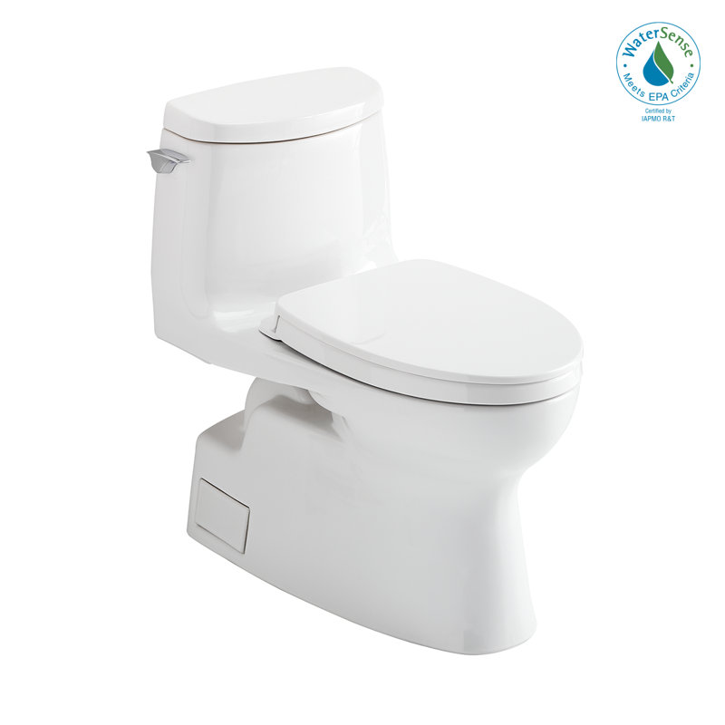 TOTO® Carlyle® II 1G® One-Piece Elongated 1.0 GPF Universal Height Toilet with CEFIONTECT and SS124 SoftClose Seat, WASHLET+ Ready, Cotton White