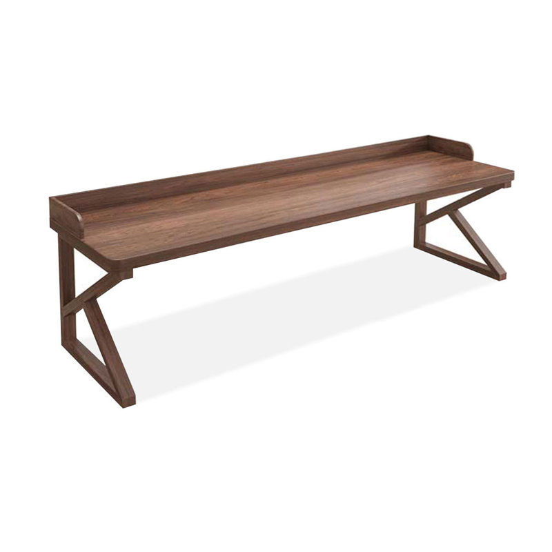 Tan Rectangular Solid Wood desk, 29.53" H x 86.61" W x 23.62" D