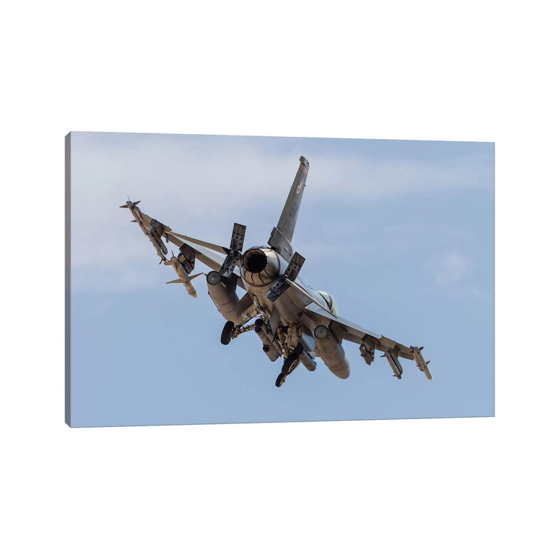 An F-16C Fighting Falcon Of The US Air Force by Rob Edgcumbe - Wrapped Canvas Print, 30.48 cm H x 45.72 cm W