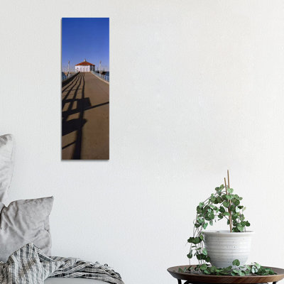 Hut on a Pier, Manhattan Beach Pier, Manhattan Beach, Los Angeles County, California, USA 1 Piece Wrapped Canvas Panoramic Wall Art