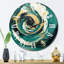 Horloge murale bleu foncé et spirale dorée I-93380885
