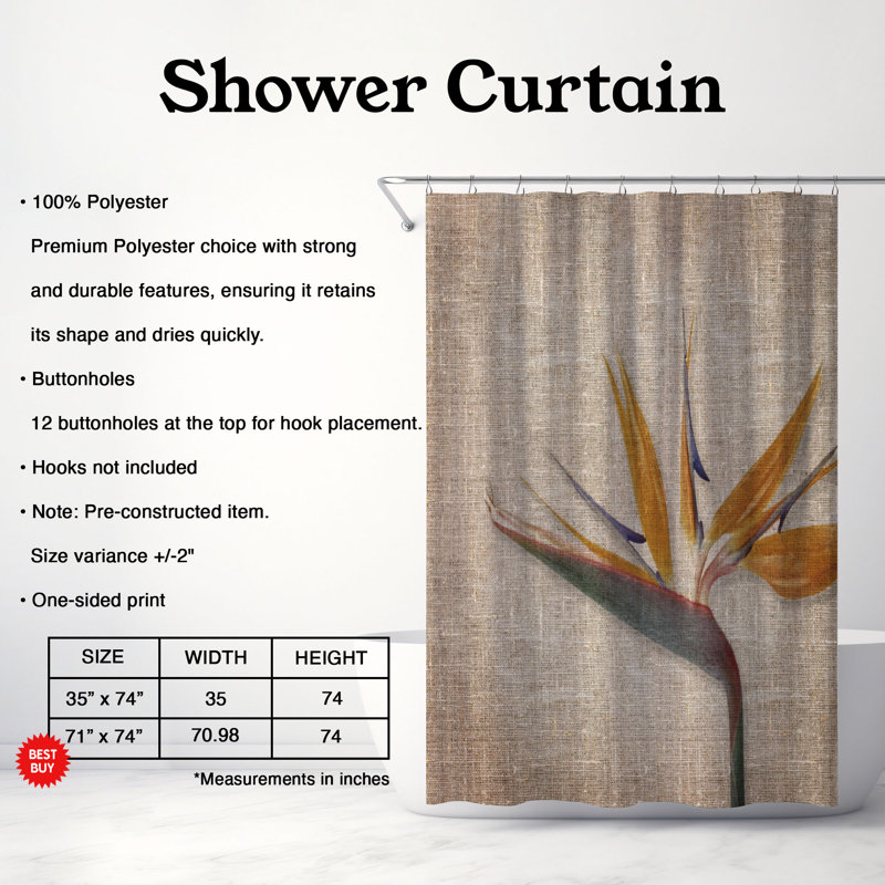 Rideau de douche Frauko, H 74 po x l 71 po