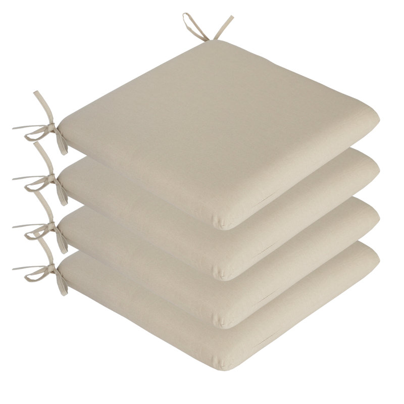 Coussins de chaise d'extérieur / d'intérieur 18,5 po x 18,5 po (ensemble de 4) - Conception résistante à l'eau, Beige