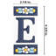 Sevillano 2.13" x 4.38" Ceramic Floral Letter Decorative Accent Tile in White/Blue