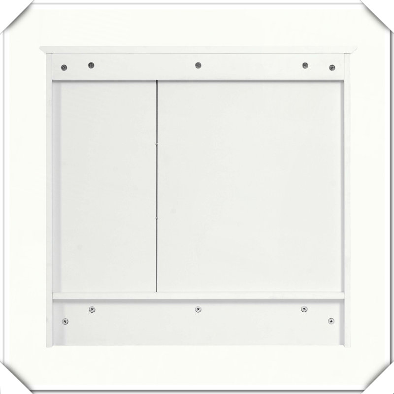 Armoire de rangement murale 2 en 1 avec charnières à fermeture douce, Blanc
