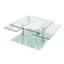 Table basse 32 "en faux marbre blanc et métal avec trois tablettes
