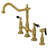 Kingston Brass Duchess Two-Handle 4-Hole Deck Mount Bridge Kitchen Faucet with Brass Side Sprayer-49089887