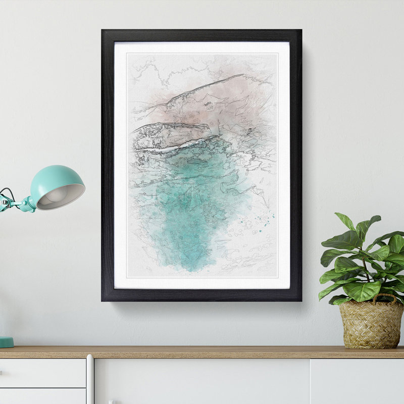 The Gold Coast Beach in Australia - Picture Frame Painting Print, 33cm H x 24cm W x 2cm D, Black Framed