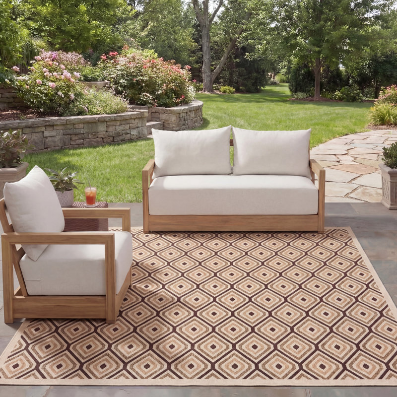 Amatia Performance Geometric Indoor/Outdoor Area Rug, Rectangle 8' x 11'