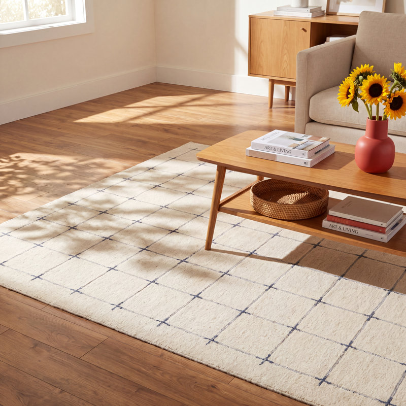 Mallory Gray Hand Tufted Area Rug, Rectangle 5' x 8'