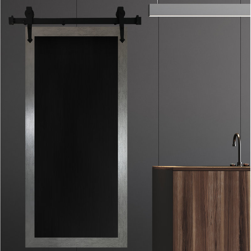 Tableau noir mural patiné, H 70 po x l 30 po, Argent brossé