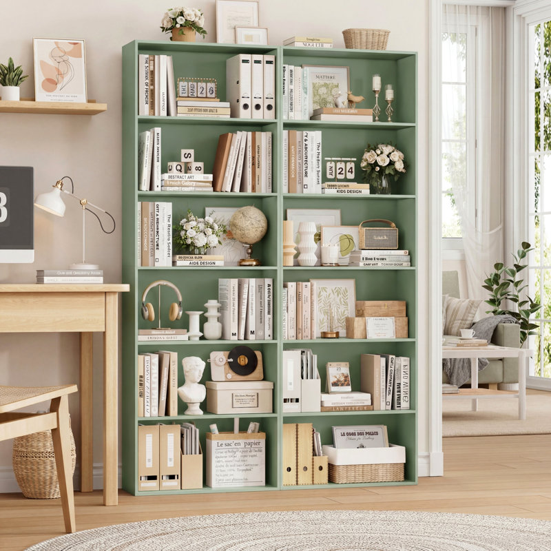 Langner 70.8" H x 23.6" W Standard Bookcase, 6-Tier Open Bookcase and Bookshelf, Freestanding Display Storage Shelves Tall Bookcase for Bedroom, Living Room and Office