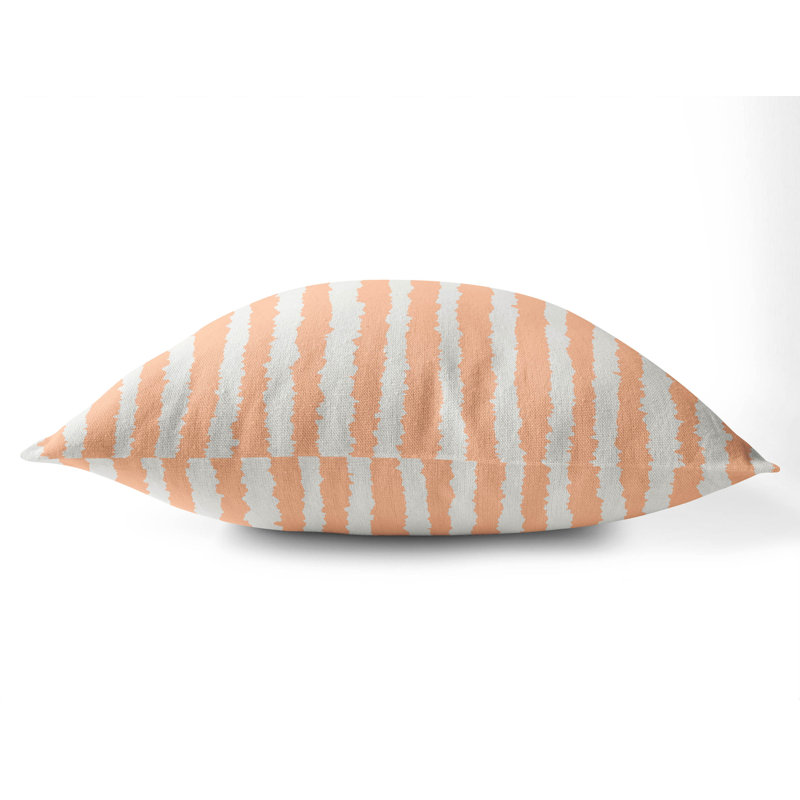 Coussin Long Gen, Pêche / rayé orange, H 26 po x l 26 po