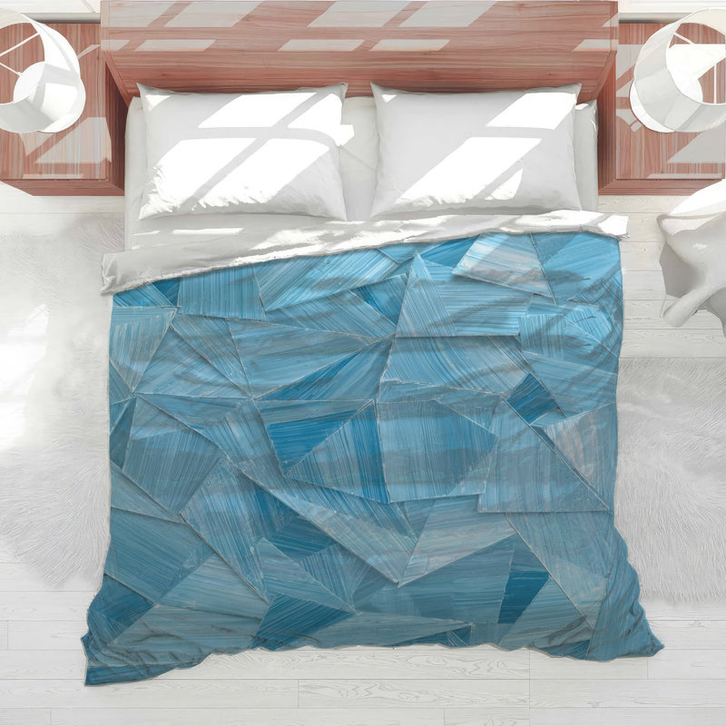 Blue Triangular Shapes Comforter, Twin
