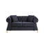 Canapé Chesterfield 2 places 147 cm (58 po), causeuse deux places en velours avec coussins décoratifs pour salon, appartement et chambre à coucher-157086248-157086251