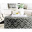 Finition noire ronde avec design contemporain et garniture à passepoil, profondeur de 39 pouces de largeur, hauteur 18, motif géométrique, tissu en bois massif, 1 pièce incluse, assemblage simple, style rembourré large, haut, facile