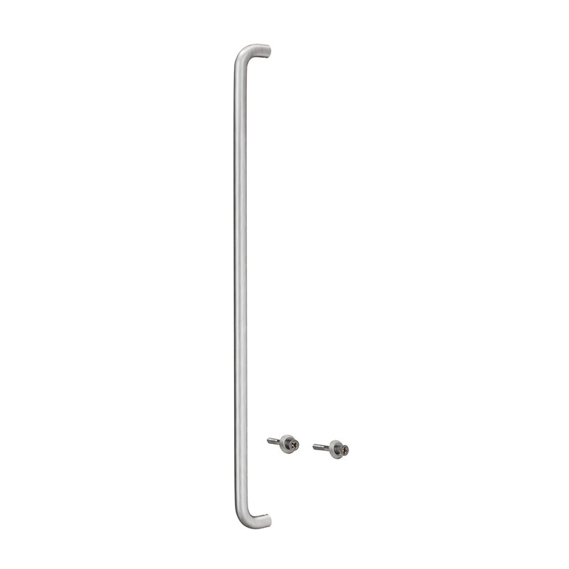 Solid Straight Pull Handle, 34" Length, 33" Mounting Center To Center, 1" Diameter, Aluminum Material, Brushed Stainless Steel Finish