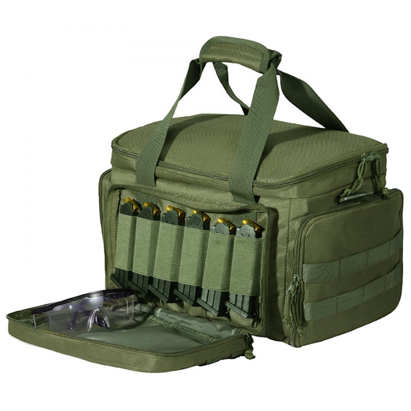 Range Bag for 4 Pistols Tactical Gun Range Bag Single Shoulder Strip Green
