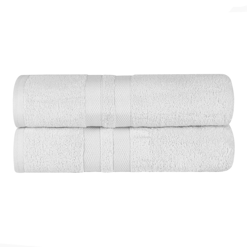 Serviette de bain ultra-douce en coton uni double ligne Dobby, Argent