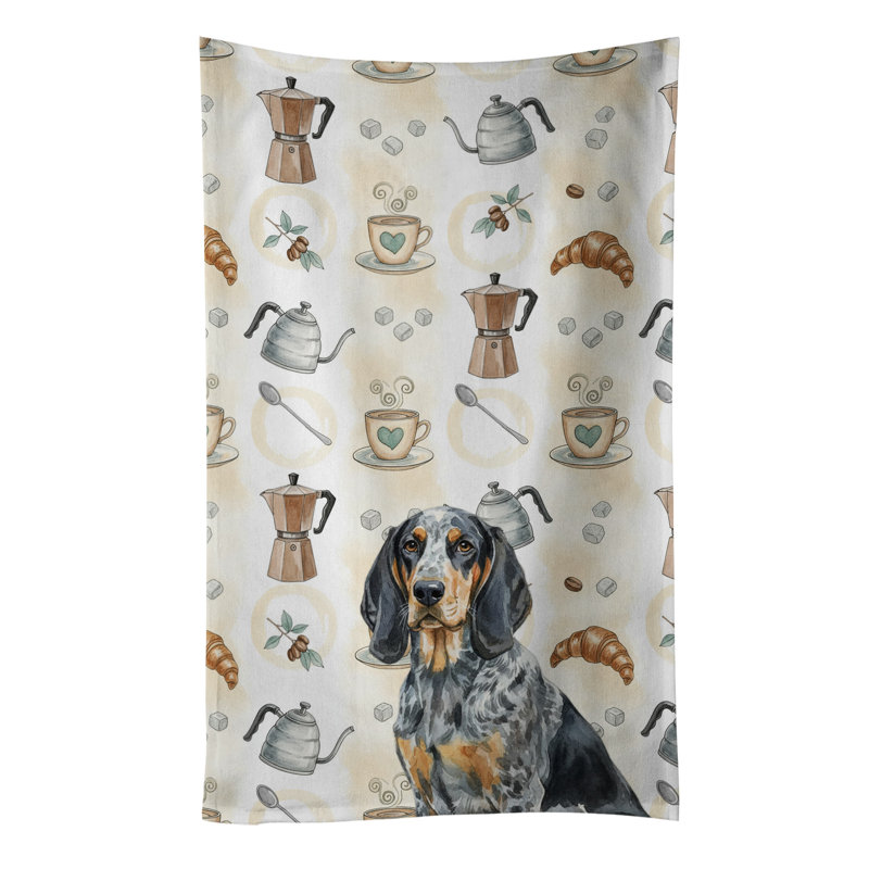 Bluetick Coonhound Coffee Bar Kitchen Towel, Bluetick Coonhound