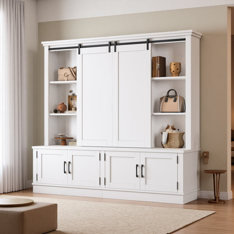 The Multifunctional Entryway Cabinet Features Sliding Rails For Ample Storage Space, Cleverly Combining A Storage Unit With A Tree-Shaped Entryway Design
