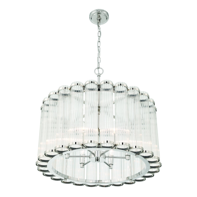 Lustre à 6 lumières Glacbury, Nickel satiné