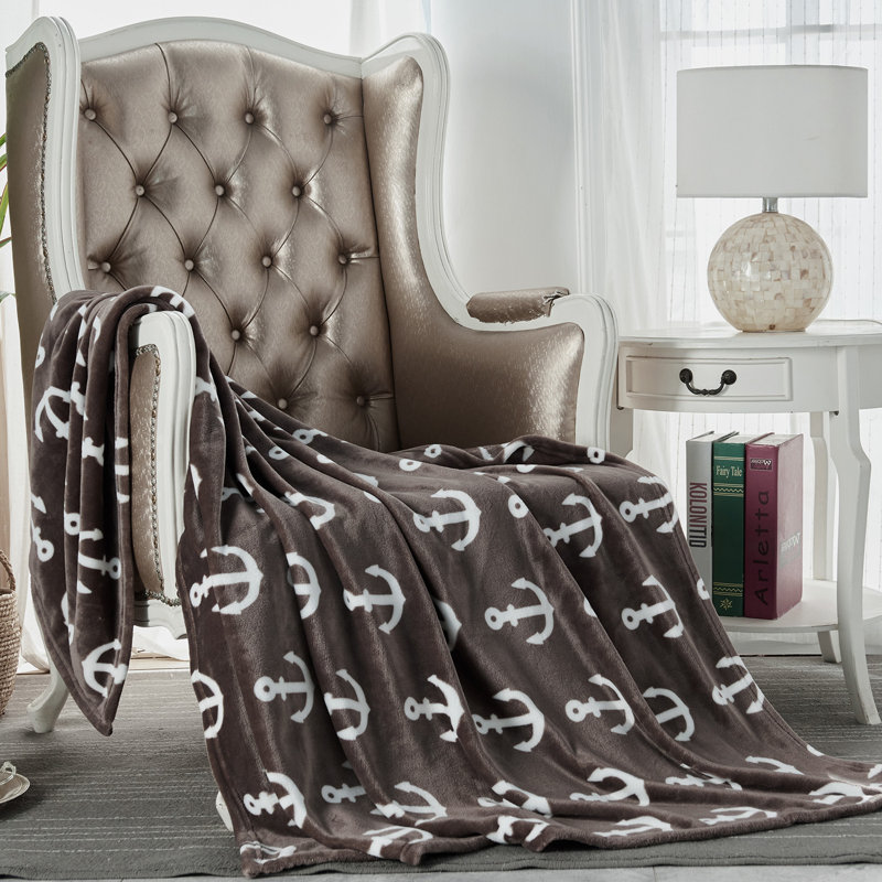 FL20200111Throw Plain Weave / Muslin Throw Blanket, Coffee