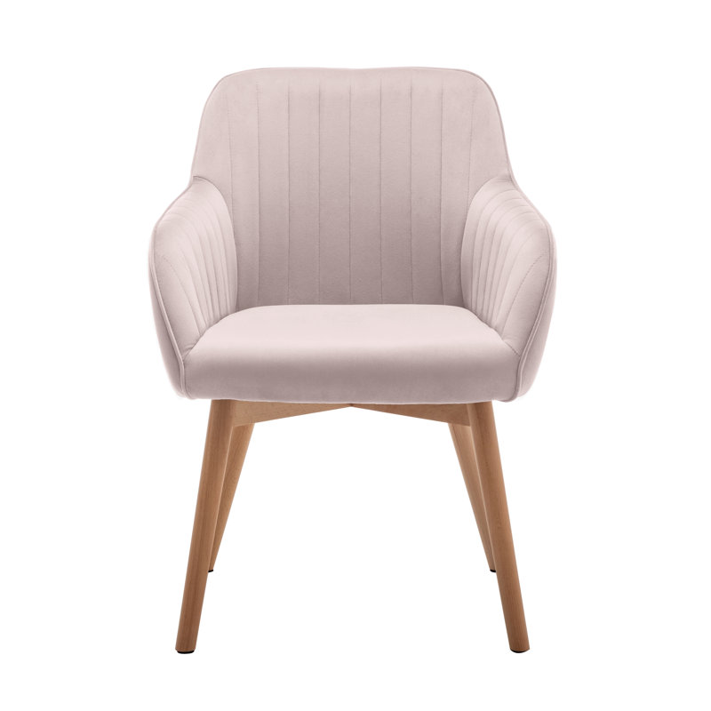 46cm H Velvet Upholstered Upholstered Back Armchair, Pink