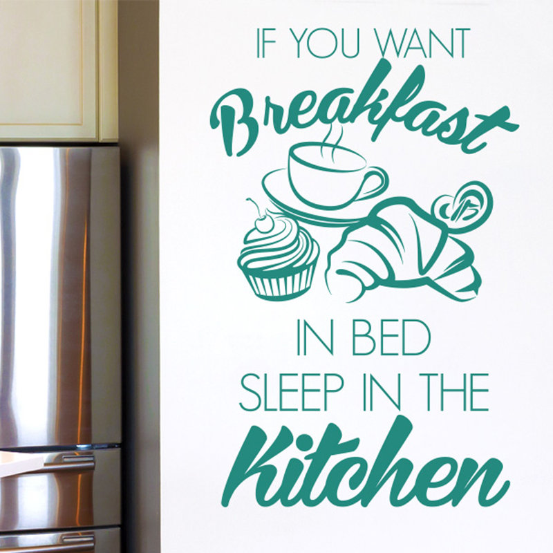 Food & Beverage Non-Wall Damaging Wall Decal, Aqua Green