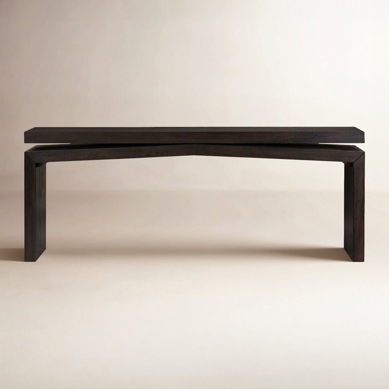 Henn Solid Wood Console Table, Smoked Black, 30.75" H x 94" W x 15" D