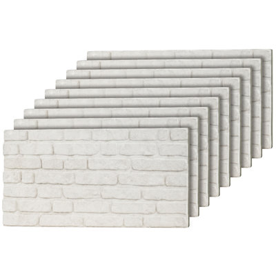 Panneaux muraux 3D en fausses briques, panneaux muraux en mousse légère pour l'intérieur et l'extérieur, à peindre, résistant à l'eau, 20 po x 40 po (ensemble de 9), couvre 48 pieds carrés