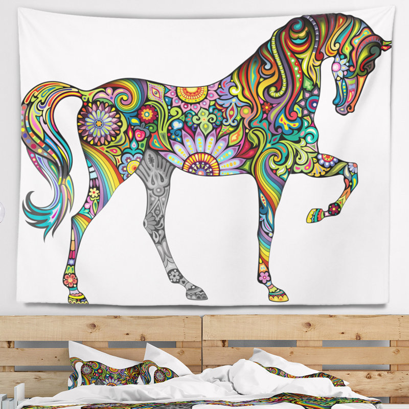 Tapisserie de cheval gai Animal, H 50 po x l 60 po