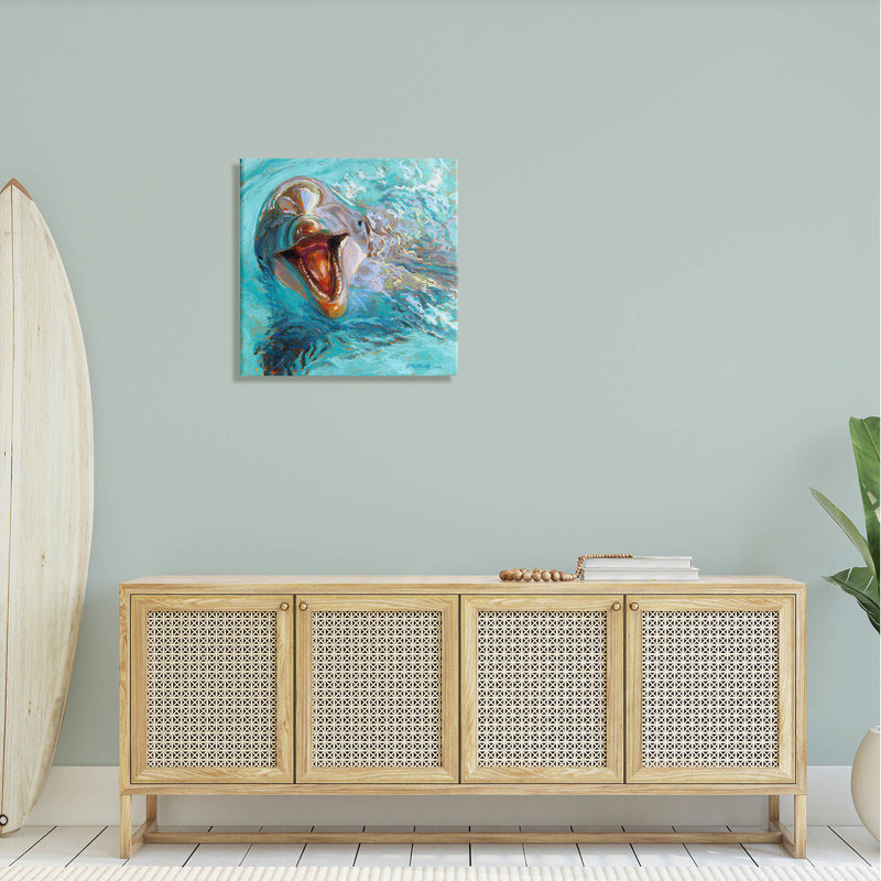 «Smileing Dolphin» par Rita Kirkman, H 24 po x l 24 po x P 1,5 po