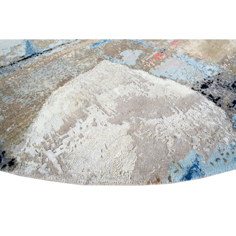 Hand Woven Silk and Wool Area Rug