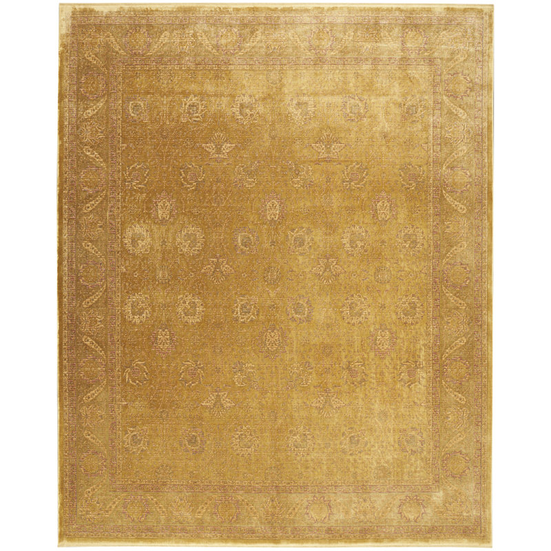 Williston Forge Kammie Gold Vintage Indoor Rug, Rectangle 8'6" x 11'6"