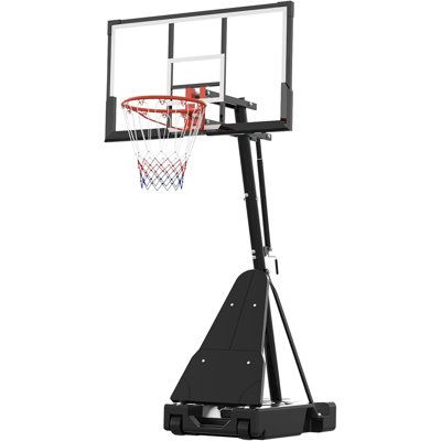 Basketball Hoop, 54 Inch Shatterproof PC Backboard, 4.9-10FT Height Adjustable Basketball Hoop Goal System,Mobile Stand with Wheels Weighted Base,Youth&Adults, Driveway Backyard Pool Play
