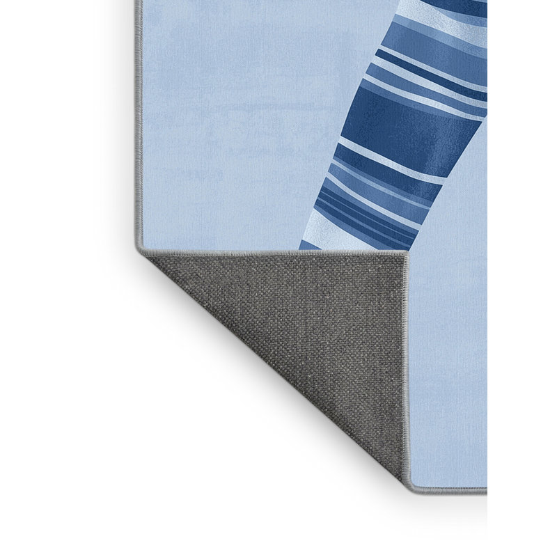 Tapis moelleux à rayures modernes et contemporaines bleu pâle et doux Lulsgate, 2 x 3
