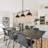 Mantasha 3-Light Modern Dome Kitchen Island Linear Pendant with Black Metal Shade