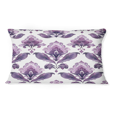 Coussin lombaire mauve damassé Elegance
